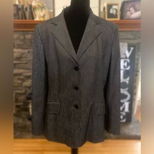 Ann Taylor Charcoal Pinstripe Tailored Blazer